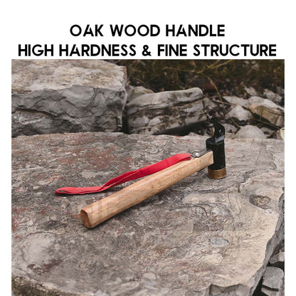 Shinetrip Copper Head Hammer Anti Slip Strap Oak Wood Handle Reduce Vibration Case Iron Steel Head