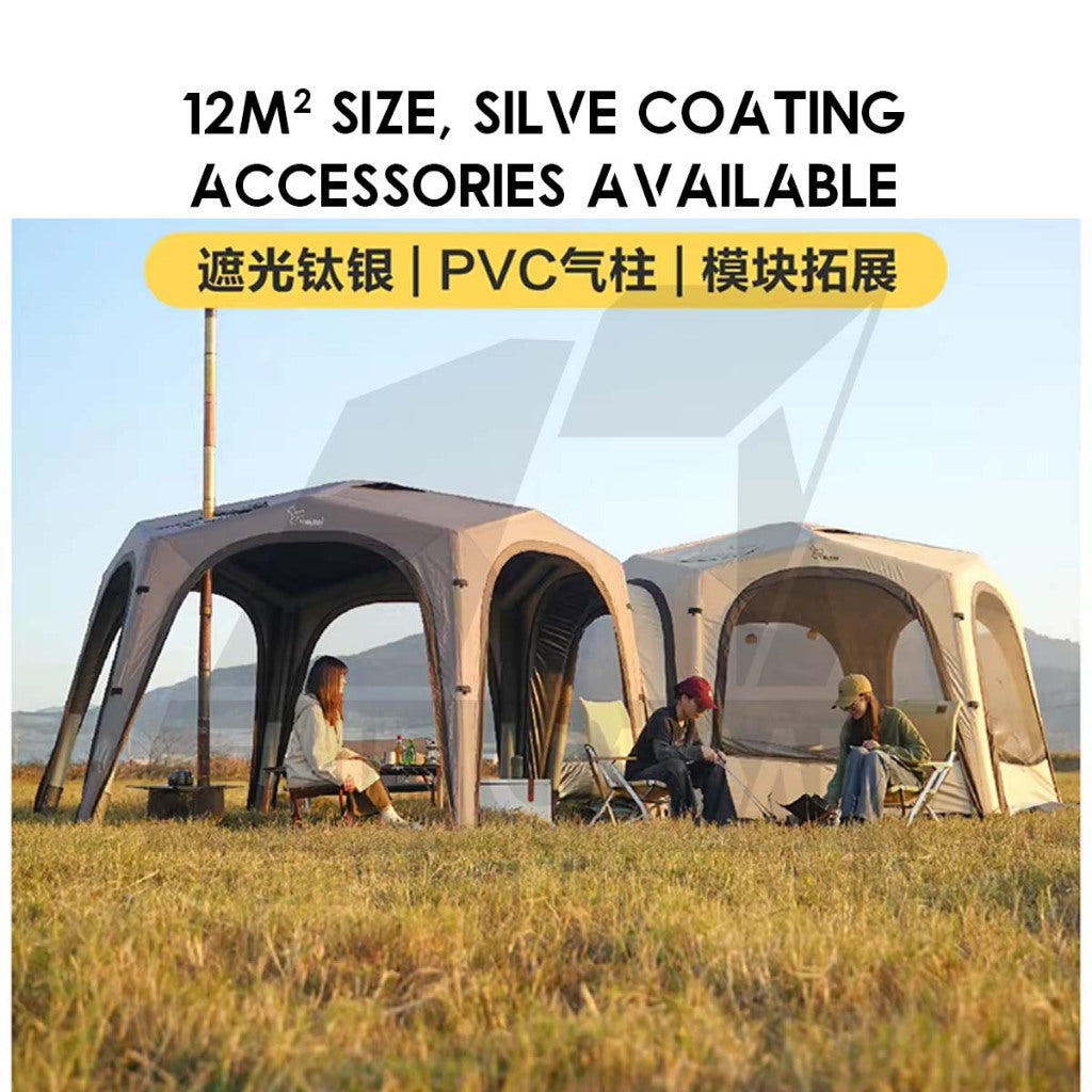 Vidalido Star Island Air Dome with Optional Door Cloth 2 in 1 Mesh Connector PU2000 Silver Coated Black Brown Khaki