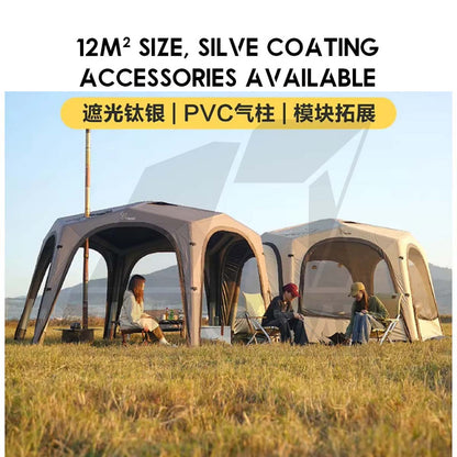 Vidalido Star Island Air Dome with Optional Door Cloth 2 in 1 Mesh Connector PU2000 Silver Coated Black Brown Khaki