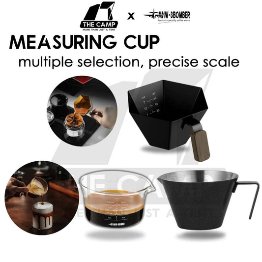MHW-3BOMBER Measuring Cup Glass Stainless Steel Black with Scale Measure Jug 100ml 120ml