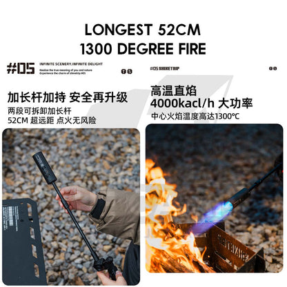 Shinetrip Flame Torch Gun Outdoor Camping High Power Firepit Fire Pit Burner Gas Adaptor Butane Flame Thrower A574