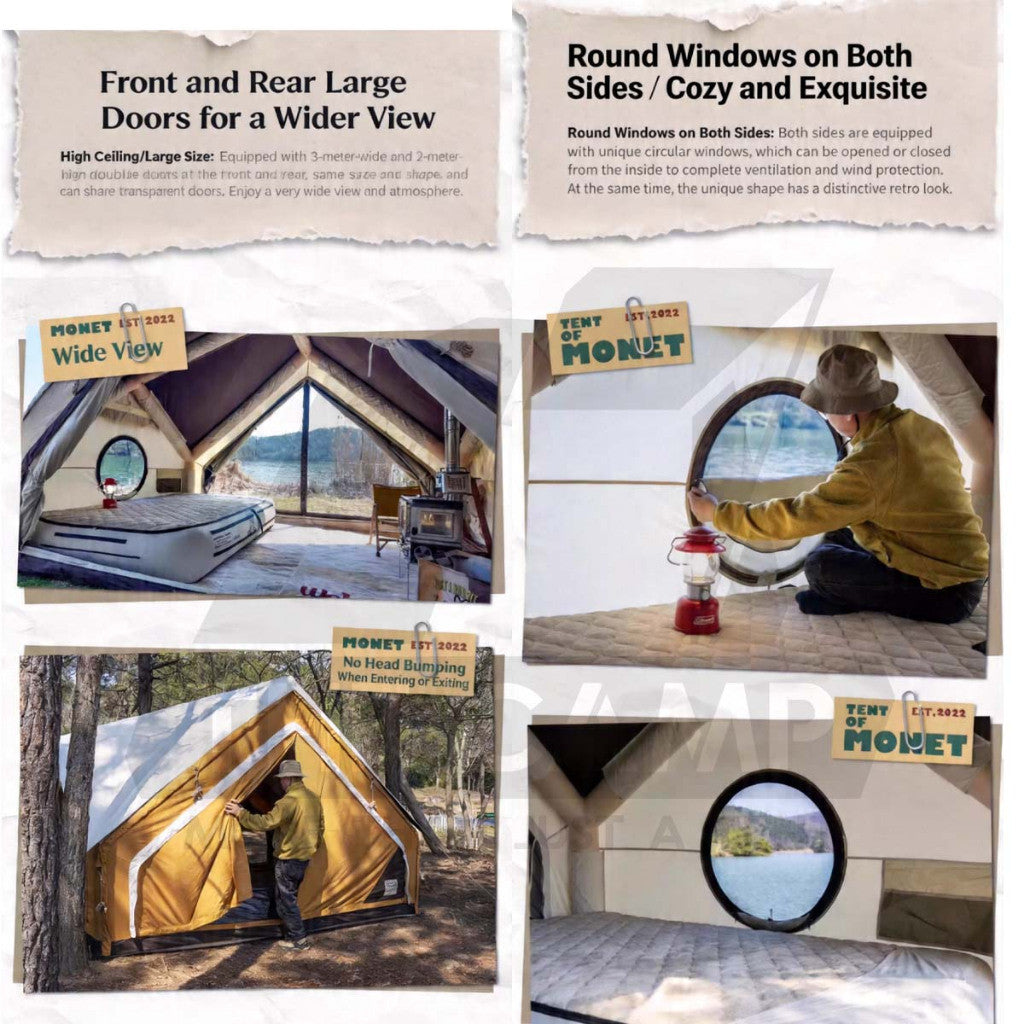 CC Monet 8.6 Inflatable Air Tent Retro Vintage Style Whimsical Outdoor Camping Pump Khemah Angin
