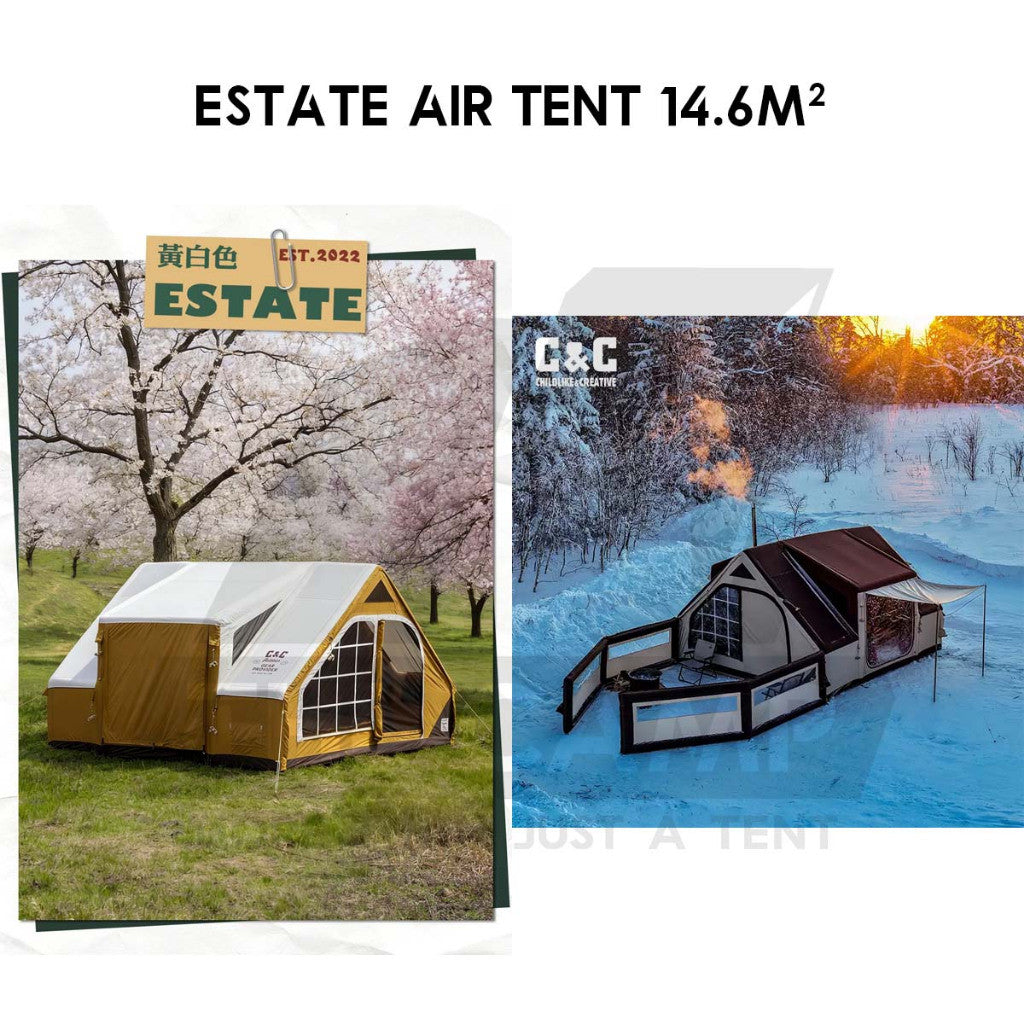 CC Estate 14.6 Inflatable Air Tent Inflatable Air Tent Retro Vintage Style Whimsical Outdoor Camping Pump Khemah Angin