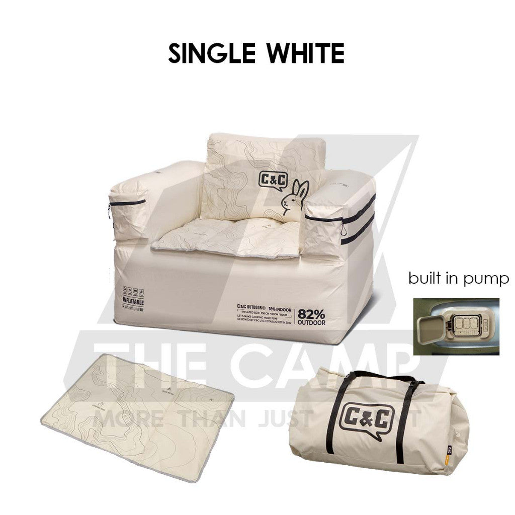 CC Inflatable Air Sofa Single /  Double Day Dream Outdoor Camping Optional Groundsheet Mat Leisure Inflation Lazy Bed