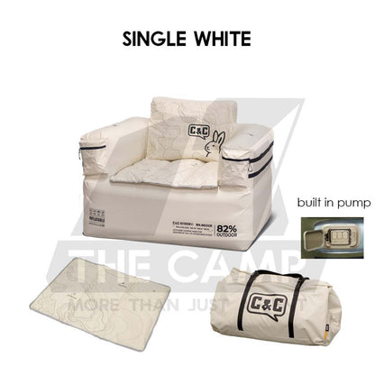 CC Inflatable Air Sofa Single /  Double Day Dream Outdoor Camping Optional Groundsheet Mat Leisure Inflation Lazy Bed