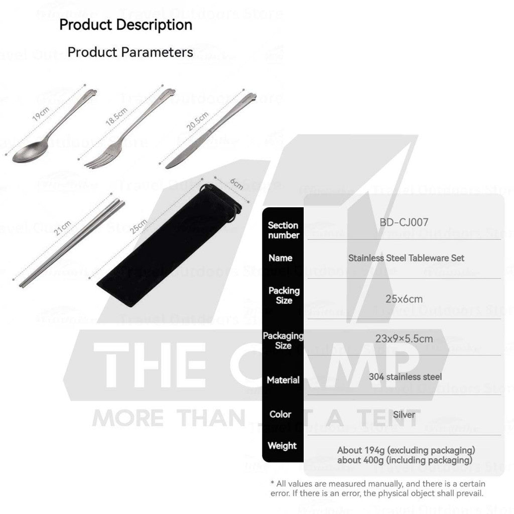 Blackdog 5 in 1 Cutlery Set Retro Vintage Style Stainless Steel 304 Outdoor Travel Camping Dining Picnic BD-CJ007