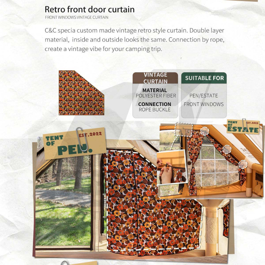CC Estate 14.6 Inflatable Air Tent Accessories Retro Vintage Style Whimsical Outdoor Camping Pump Khemah Angin
