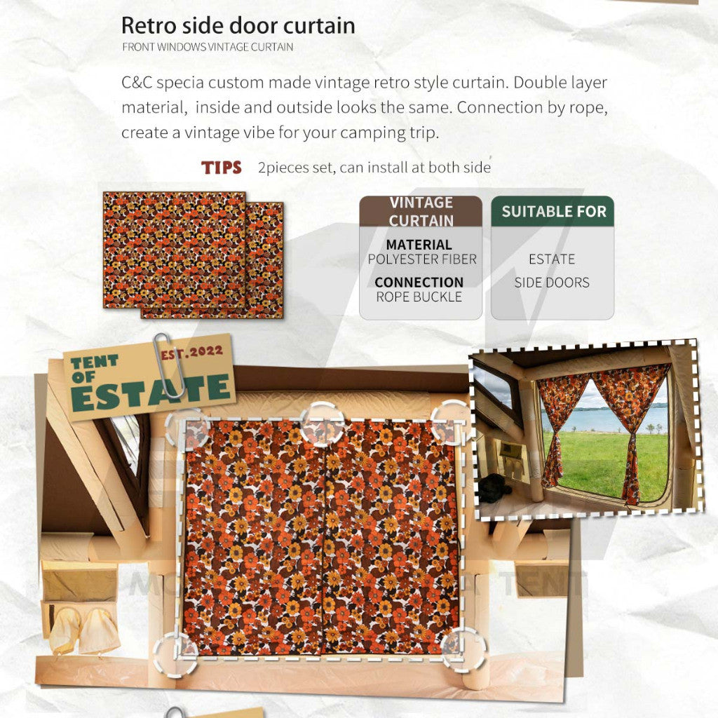 CC Estate 14.6 Inflatable Air Tent Accessories Retro Vintage Style Whimsical Outdoor Camping Pump Khemah Angin