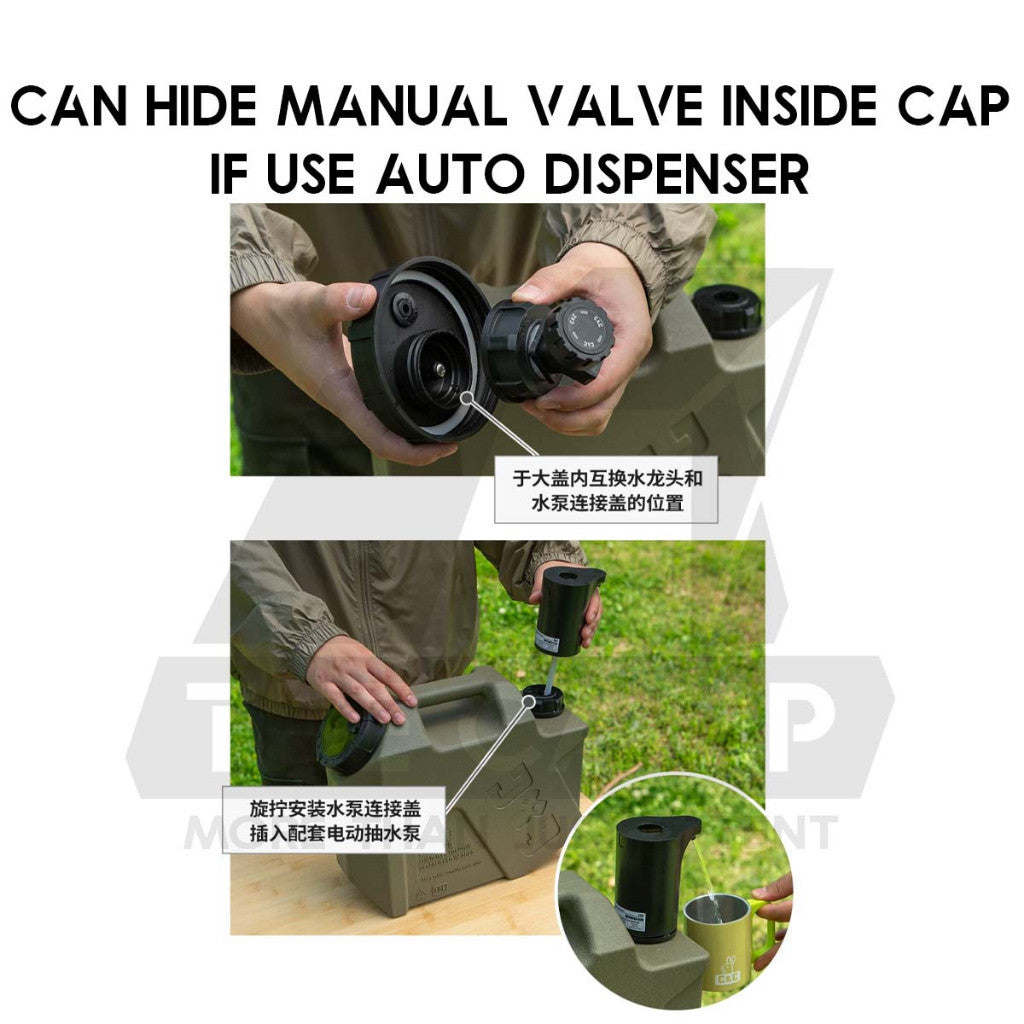 CC 10L Water Tank Bucket with Optional Water Dispenser Pump Outdoor Camping Accessories Picnic Hiking Fishing