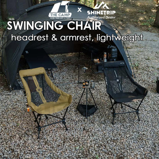 Shinetrip Swinging Chair Adjustable Height Headrest Armrest Outdoor Camping Rocking Kerusi Healing Highback A598