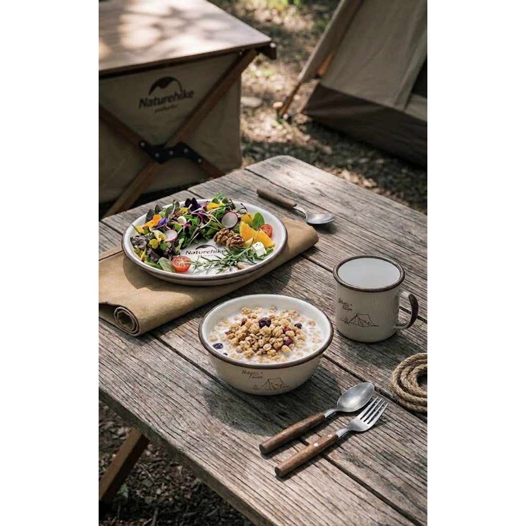Naturehike Enamel Tableware Bowl Plate Cup Mug Outdoor Camping Cookware Limited Edition NH20SJ030