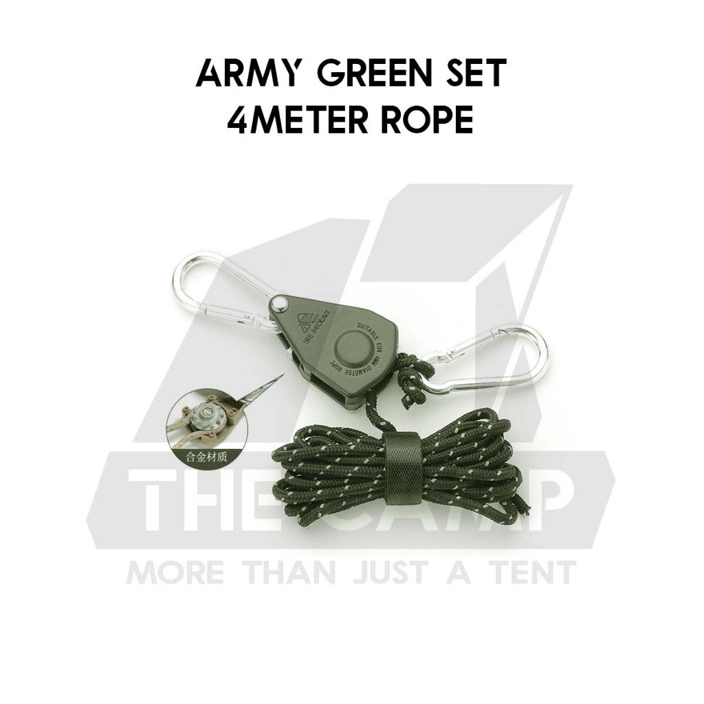 Camping Rope Pulley Adjuster Regulator 4 meter Paracord Outdoor Adjustable Tensioner Reflective Tent Buckle Tali Khemah