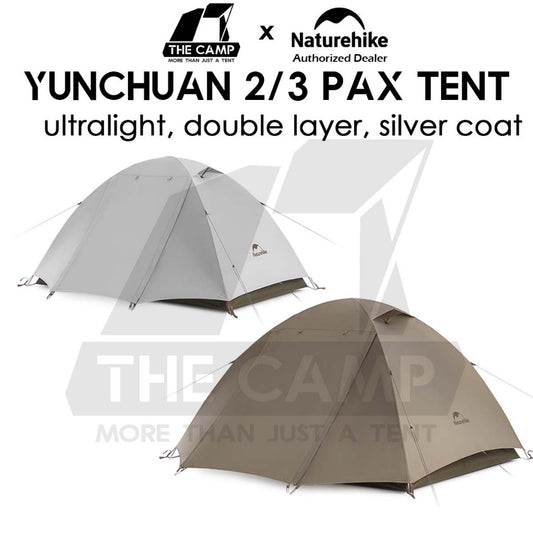 Naturehike YunChuan Ultralight Tent 2pax / 3pax Hiking Waterproof UPF50+ Outdoor Camping Khemah 2 Layers CNK2300ZP024