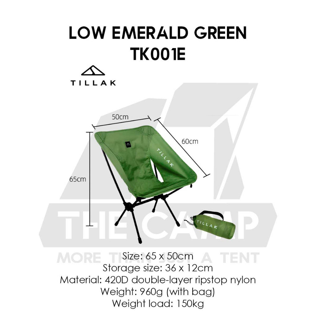 Tillak Moon Chair Low Back High Back 1000D Cordura Foldable Outdoor Camping Compact Size Kerusi Healing