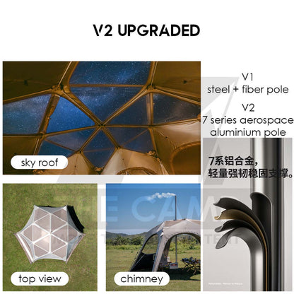 Naturehike Hexagon Auto Dome Shelter V1 V2 Cloud Boundary Quick Opening Canopy Flysheet Door Mesh TPU Cloth CNK230WS014