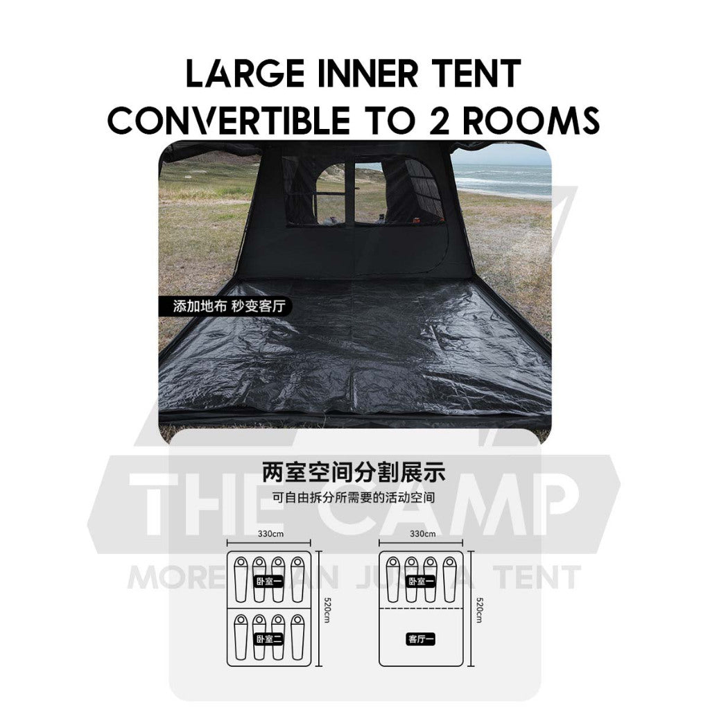Blackdog SpaceX Auto Tent Starship Automatic Quick Open Extra Large 700x320cm Village Khemah Besar Hitam CBD2450WS051