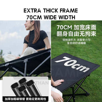 Blackdog Folding Cot Bed Quick Fold 70cm Width Foldable Sleeping Mat Outdoor Camping Mattress Katil Tilam CBD2550WS059