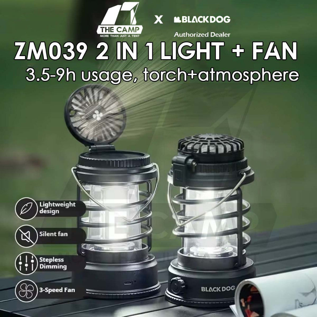Blackdog ZM039 Light with Fan 2 in 1 Outdoor Camping Lamp Lantern Tripod Lampu CBD2550ZM039