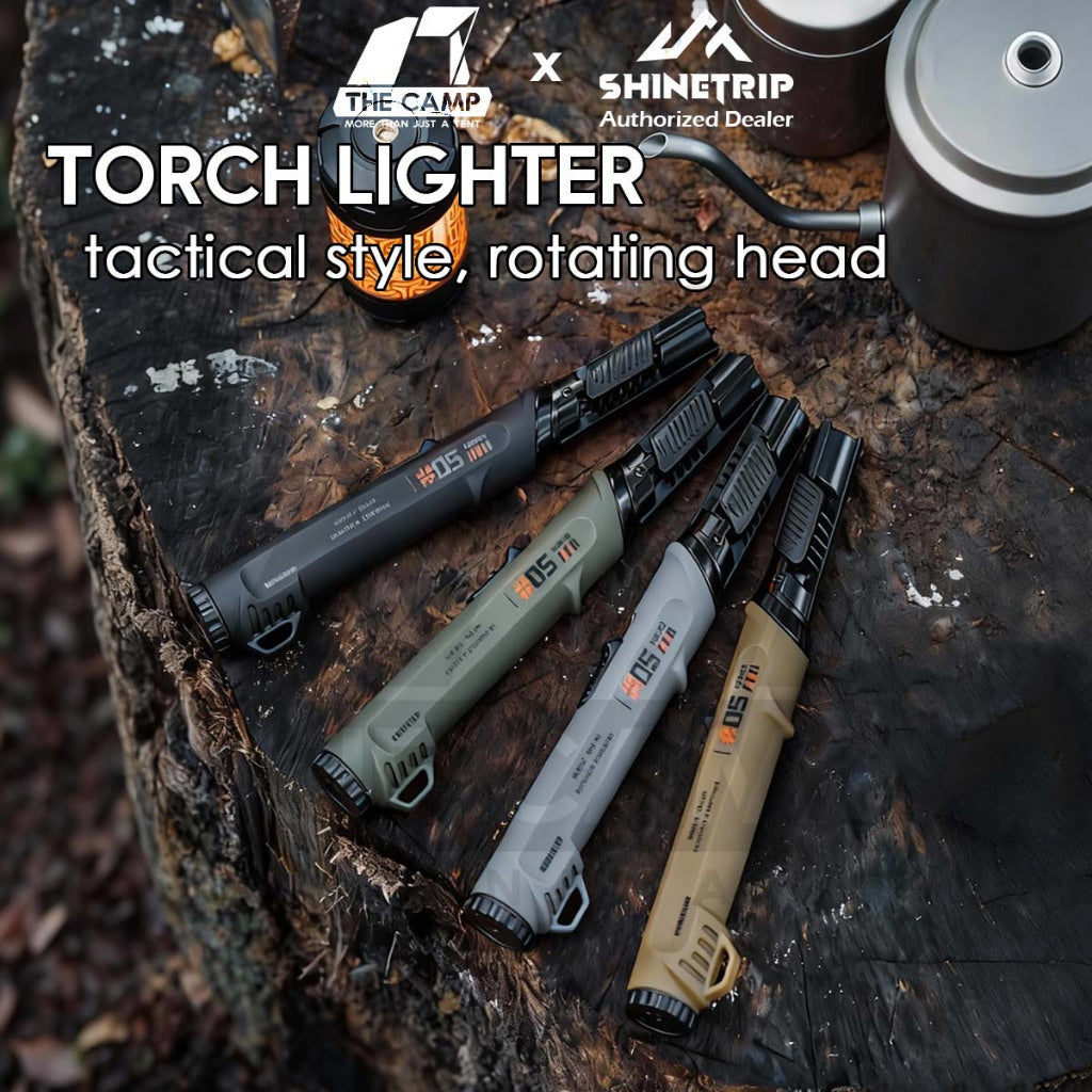 Shinetrip Torch Lighter Rotatating Head Blue Jet Flame Gun Outdoor Camping Butane Gas Burner Portable Pemetik Api A566
