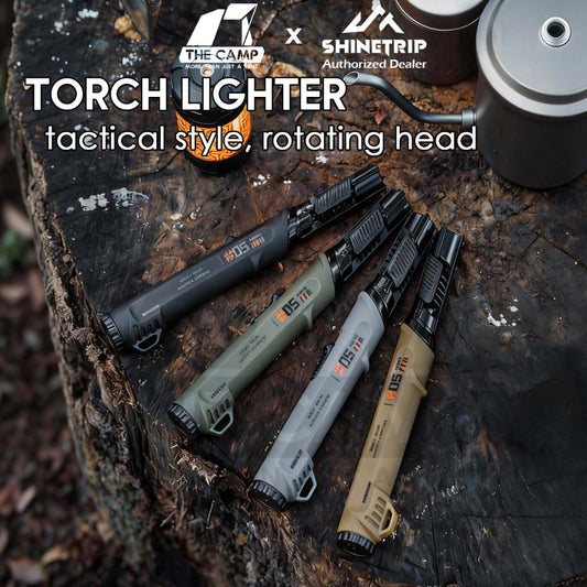 Shinetrip Torch Lighter Rotatating Head Blue Jet Flame Gun Outdoor Camping Butane Gas Burner Portable Pemetik Api A566