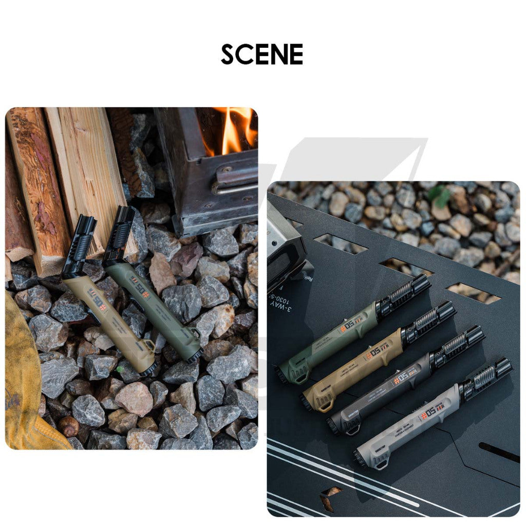 Shinetrip Torch Lighter Rotatating Head Blue Jet Flame Gun Outdoor Camping Butane Gas Burner Portable Pemetik Api A566