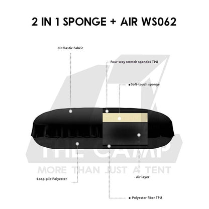 Blackdog Auto Inflation Sponge Memory Foam Pillow with Case Black for Bed Mattress Inflatable CBD2450WS045 BD-CQZ001