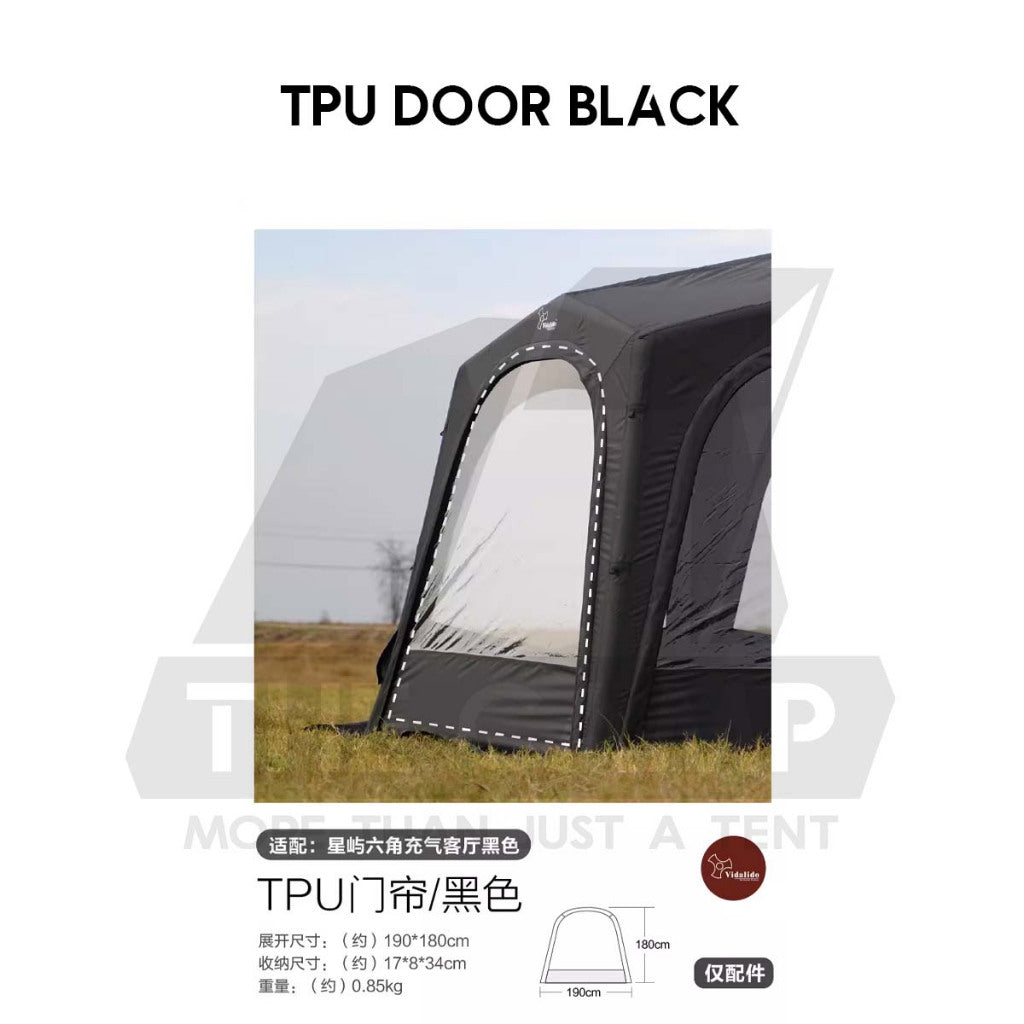 Vidalido Star Island Air Dome Accessories Door Cloth 2 in 1 Mesh Connector PU2000 Silver Coated Black Brown Khaki