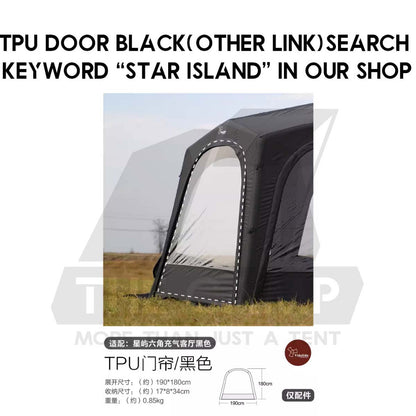 Vidalido Star Island Air Dome with Optional Door Cloth 2 in 1 Mesh Connector PU2000 Silver Coated Black Brown Khaki