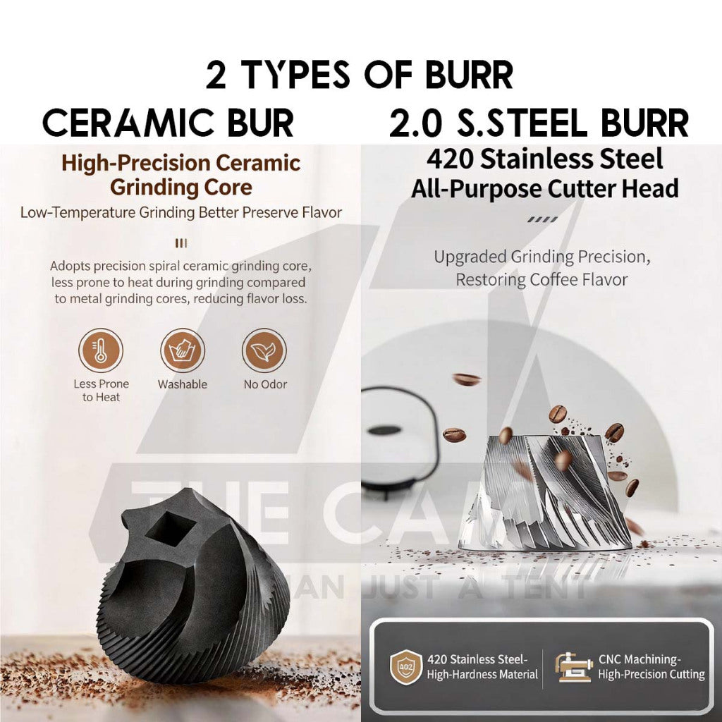 Cliton Electric Grinder Auto Stop Ceramic / 420 Stainless Steel Burr Coffee Machine Maker Outdoor KMDJ-2CW KMDJ-2AW