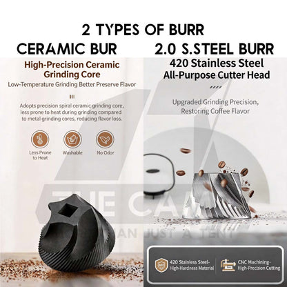 Cliton Electric Grinder Auto Stop Ceramic / 420 Stainless Steel Burr Coffee Machine Maker Outdoor KMDJ-2CW KMDJ-2AW
