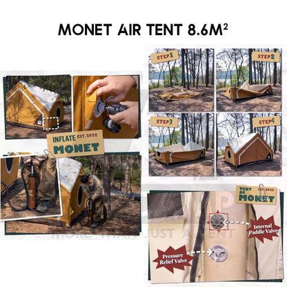CC Monet 8.6 Inflatable Air Tent Retro Vintage Style Whimsical Outdoor Camping Pump Khemah Angin
