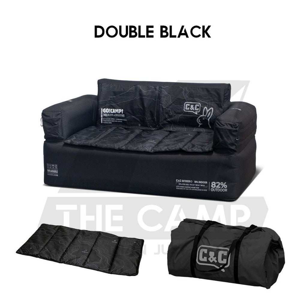 CC Inflatable Air Sofa Single /  Double Day Dream Outdoor Camping Optional Groundsheet Mat Leisure Inflation Lazy Bed