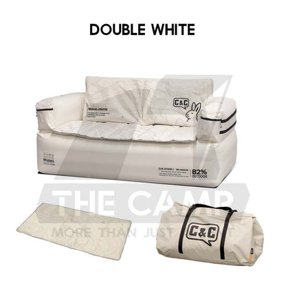 CC Inflatable Air Sofa Single /  Double Day Dream Outdoor Camping Optional Groundsheet Mat Leisure Inflation Lazy Bed
