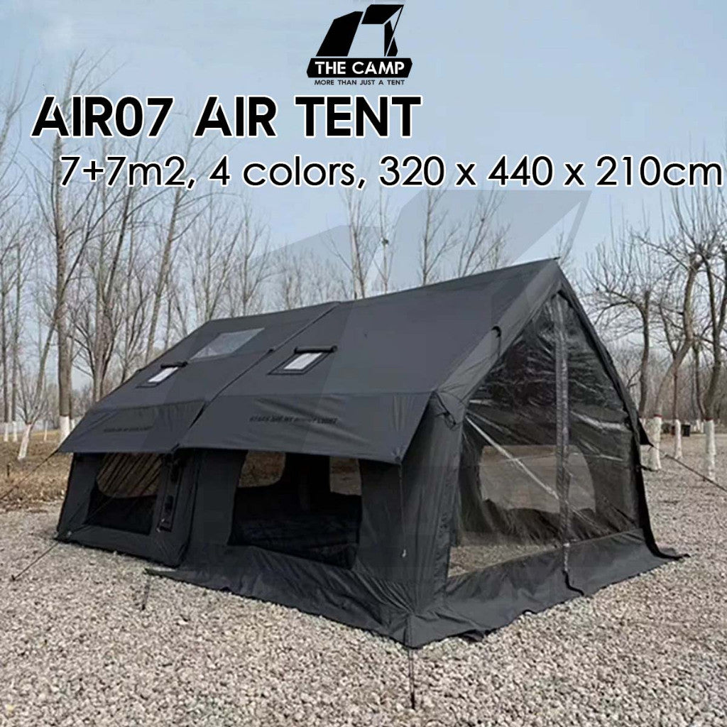 Spark AIR07 Air Tent 7+7m2 Large Space AIR 07 Black Army Green Gray Brown