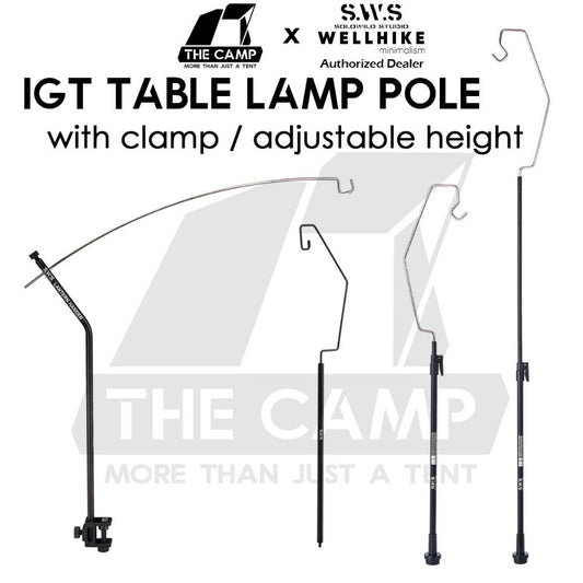 Wellhike SWS Lamp Pole Adjustable Light Stand Tripod for IGT Table Panel Outdoor Camping Lampu Lantern Hanger Rod