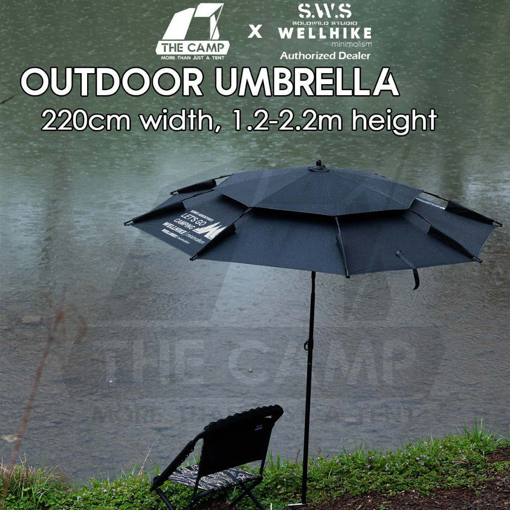 Wellhike SWS Outdoor Umbrella Screen Tarp Light Water Base Stand Parasol Camping Fishing Picnic Sunscreen Tent