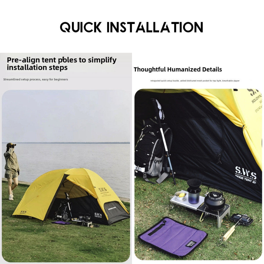 Wellhike SWS Mountain Ridge 2 Pax Tent Person Hiking Lightweight Double Layer with Mesh Outdoor Camping Solo Khemah