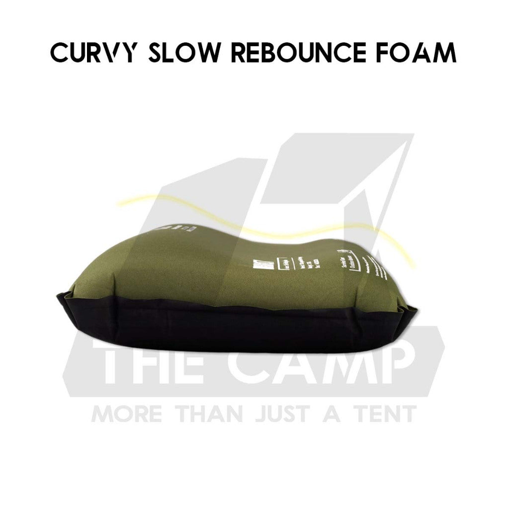 Wellhike SWS Memory Foam Inflatable Sponge Pillow 3D Outdoor Camping Soundless Auto Inflate Travel Air Bed