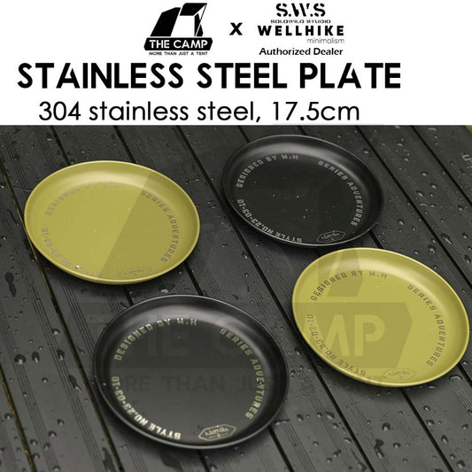 Wellhike SWS Stainless Steel Plate 304 Outdoor Camping Tableware Cookware Cup Sierra Fork Spoon Kettle