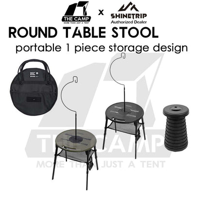 Shinetrip Round Table Portable Stool Chair Mini Tactical Outdoor Camping Adjustable Height Coffee Table Meja A553