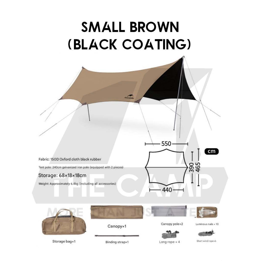 Naturehike TiBlack Cloud Skies Ultra Large Tarp Flysheet Outdoor Camping Ti Black Waterproof Moraine C2350WS010