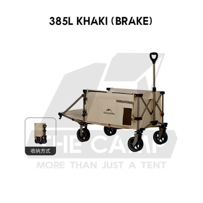 Naturehike JL Wagon Trolley Outdoor Camping Cart with Brake 10cm Thick Wheel 140L 280L 340L 385L 450L Black CNK2450JJ017