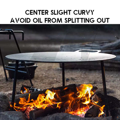 Naturehike Large Grill Pan Cast Iron Non Stick Coating Outdoor Camping BBQ Wok Frying Cooking Cookware NH20SK0037