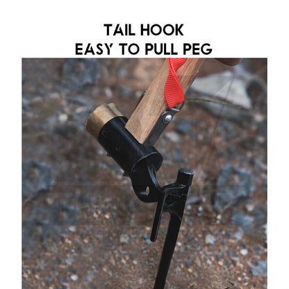 Shinetrip Copper Head Hammer Anti Slip Strap Oak Wood Handle Reduce Vibration Case Iron Steel Head