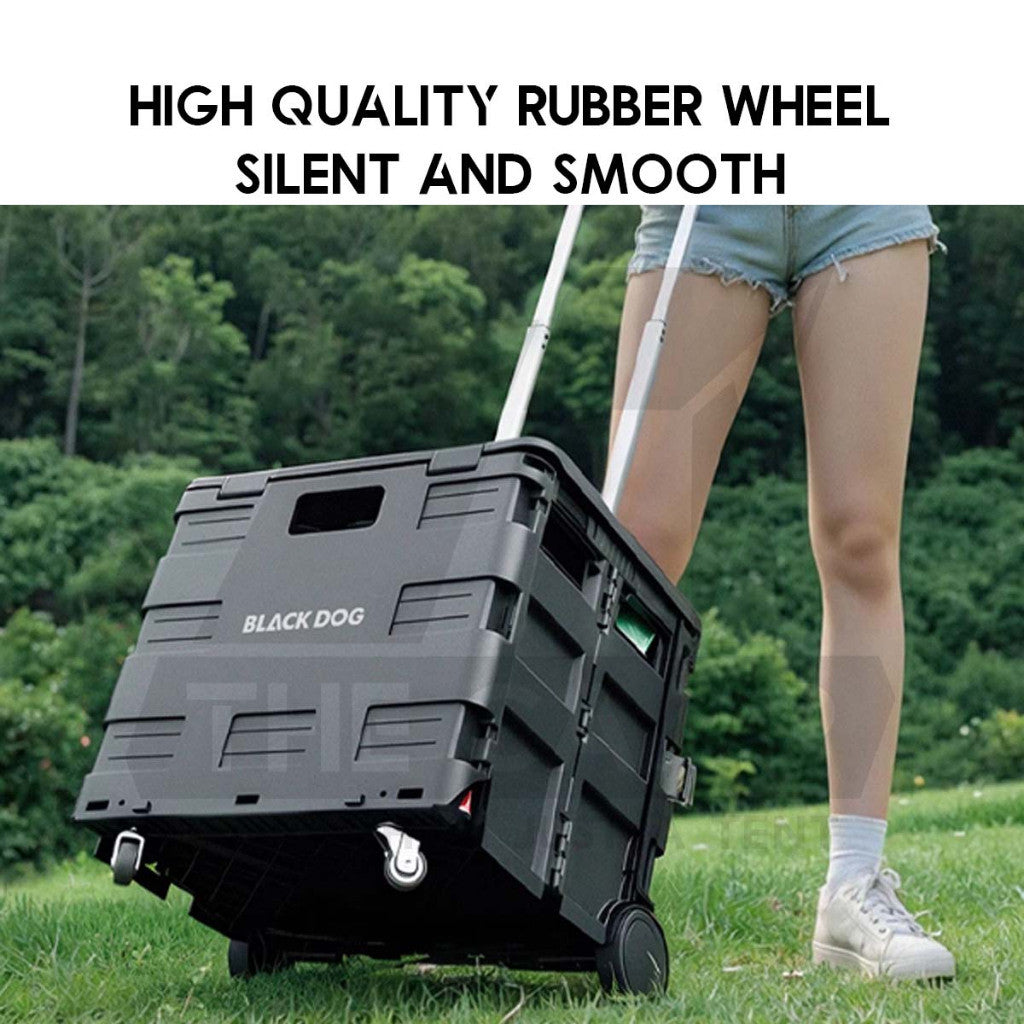 Blackdog 30L / 50L Wheel Storage Box Telescopic Handle Foldable Shopping Cart Camping Wagon Trolley Compact CBD2550XB016
