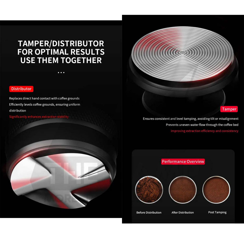 MHW-3BOMBER CD Series / Macaron Series Tamper & Distributor 58mm Black Wood Espresso Machine