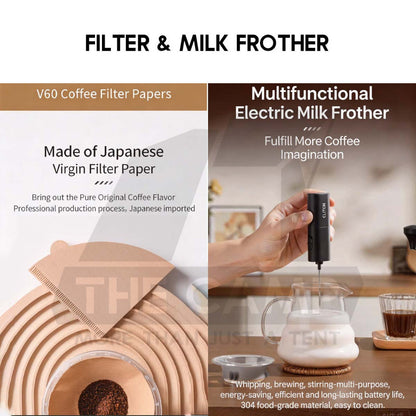 Cliton Pour Over Coffee Set Professional Gift Set 13 in 1 Drip Coffee Maker Dripper Set Barista Grinder Kettle CL-CFS15