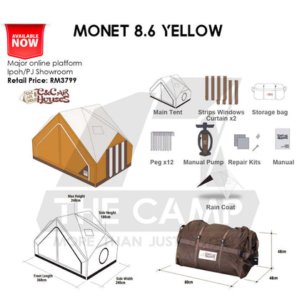 CC Monet 8.6 Inflatable Air Tent Retro Vintage Style Whimsical Outdoor Camping Pump Khemah Angin
