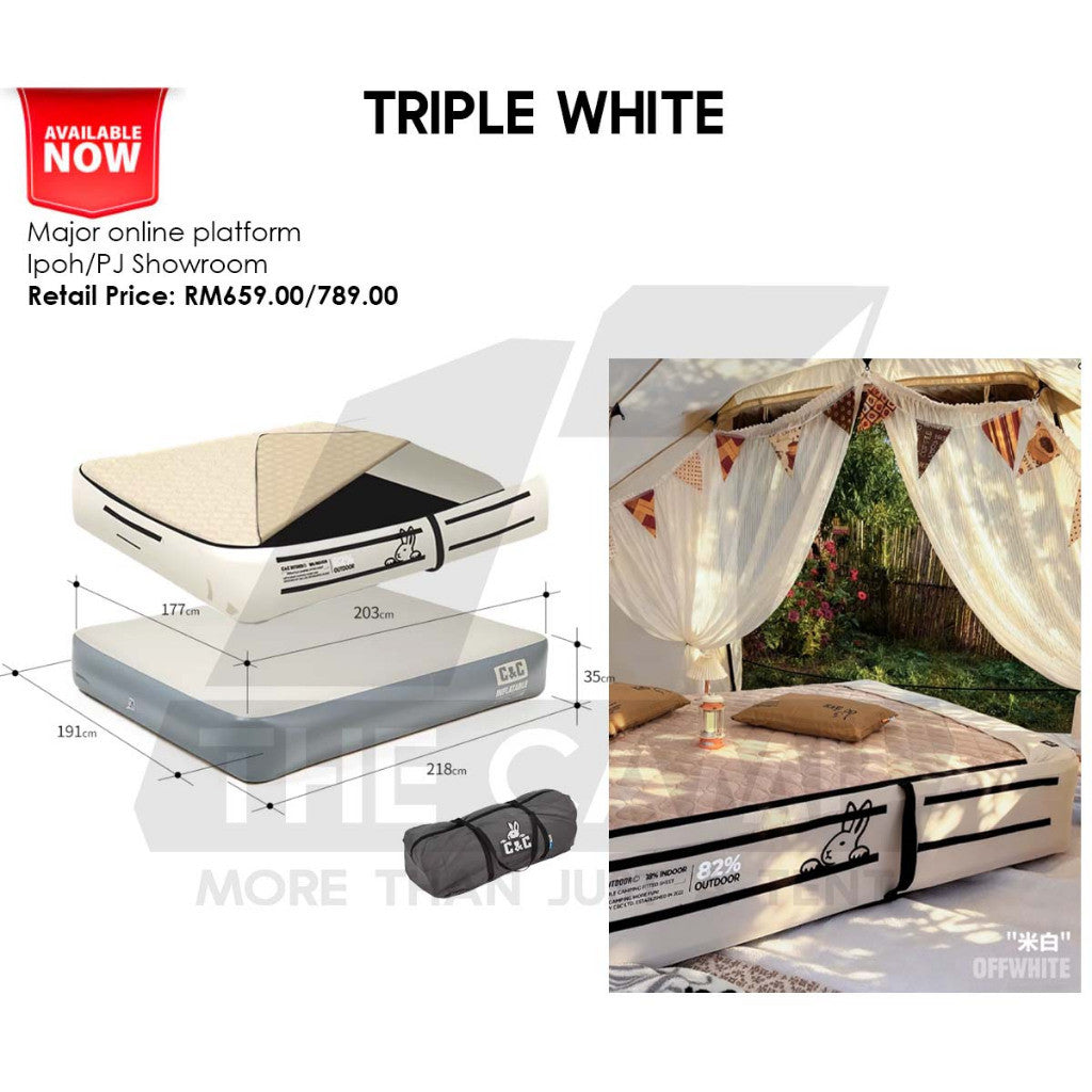 CC Drop Stitch Air Mattress with Bed Sheet Bed Cover 30cm Sponge Outdoor Camping Tilam Cadar