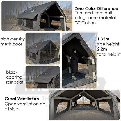 Spark AIR07 Air Tent 7+7m2 Large Space AIR 07 Black Army Green Gray Brown